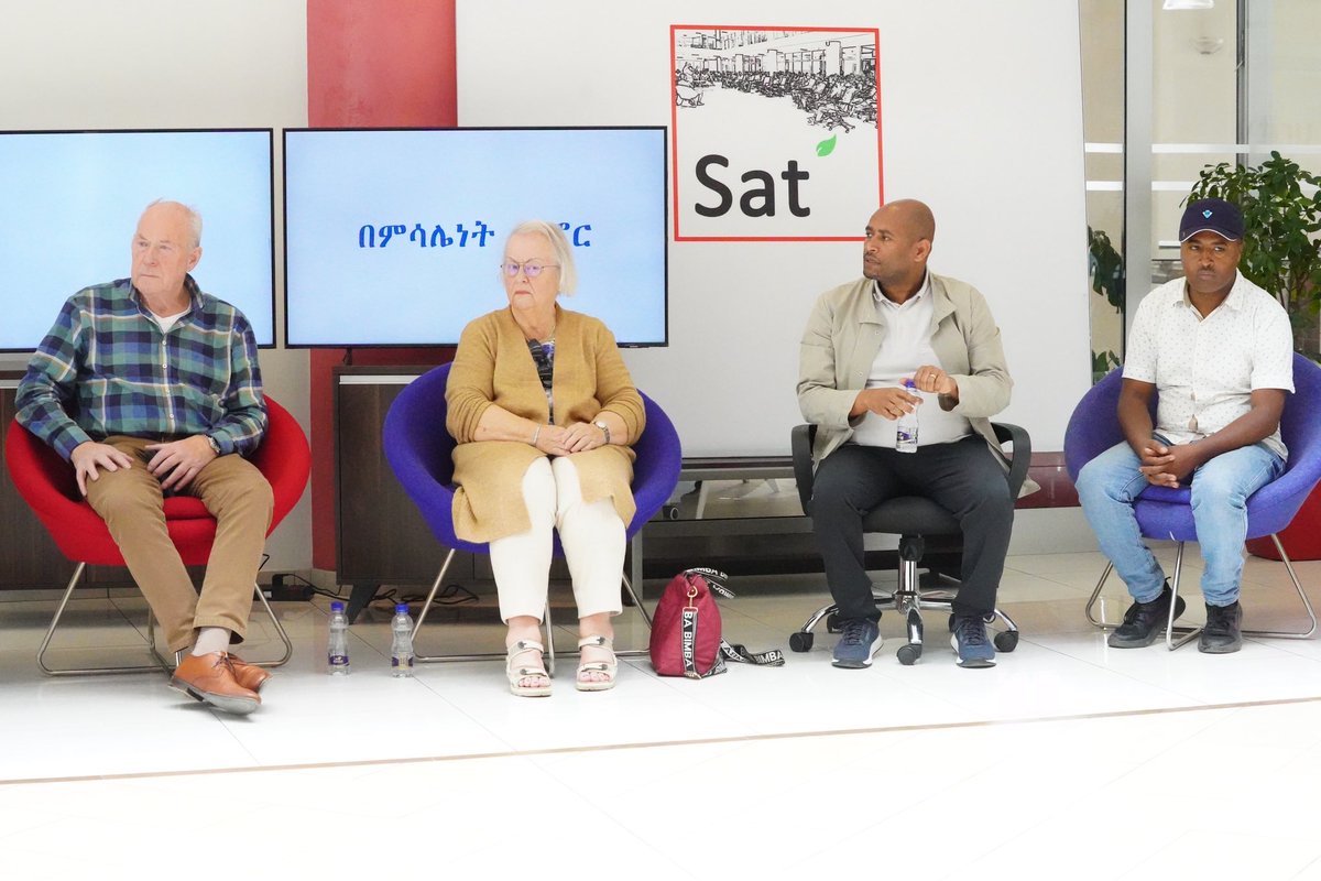 DanEnergyET's tweet photo. Mrs. and Mr. Gijs Van de Kolk, who joined us at #SatSquare shared how proud they are of our CEO @danhailuend. They advised us to believe we can do it too as long as we work hard and keep focusing on our vision despite the challenges we face. @DanEnergyEt https://t.co/lDGqmObVkz