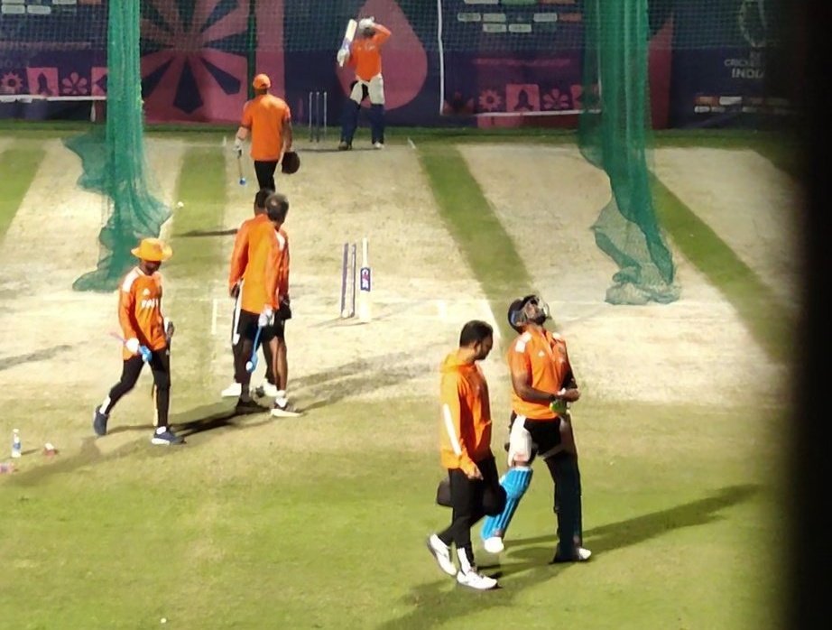 Suryakumar Yadav left the training session in pain after being hit on the wrist. (Vipul Kashyap).