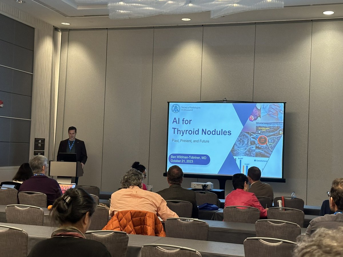 Ghaneh Fananapazir (@ghanehf) on Twitter photo Informative and entertaining talk <a href="/sruradiology/">SRU Radiology</a> delivered by thyroid expert <a href="/benWTmd/">Ben Wildman-Tobriner</a> from <a href="/DukeRadiology/">Duke Radiology</a> and member of <a href="/RadiologyACR/">American College of Radiology</a> TIRADS on AI in thyroid ultrasound. #sru2023 Informative and entertaining talk <a href="/sruradiology/">SRU Radiology</a> delivered by thyroid expert <a href="/benWTmd/">Ben Wildman-Tobriner</a> from <a href="/DukeRadiology/">Duke Radiology</a> and member of <a href="/RadiologyACR/">American College of Radiology</a> TIRADS on AI in thyroid ultrasound. #sru2023
