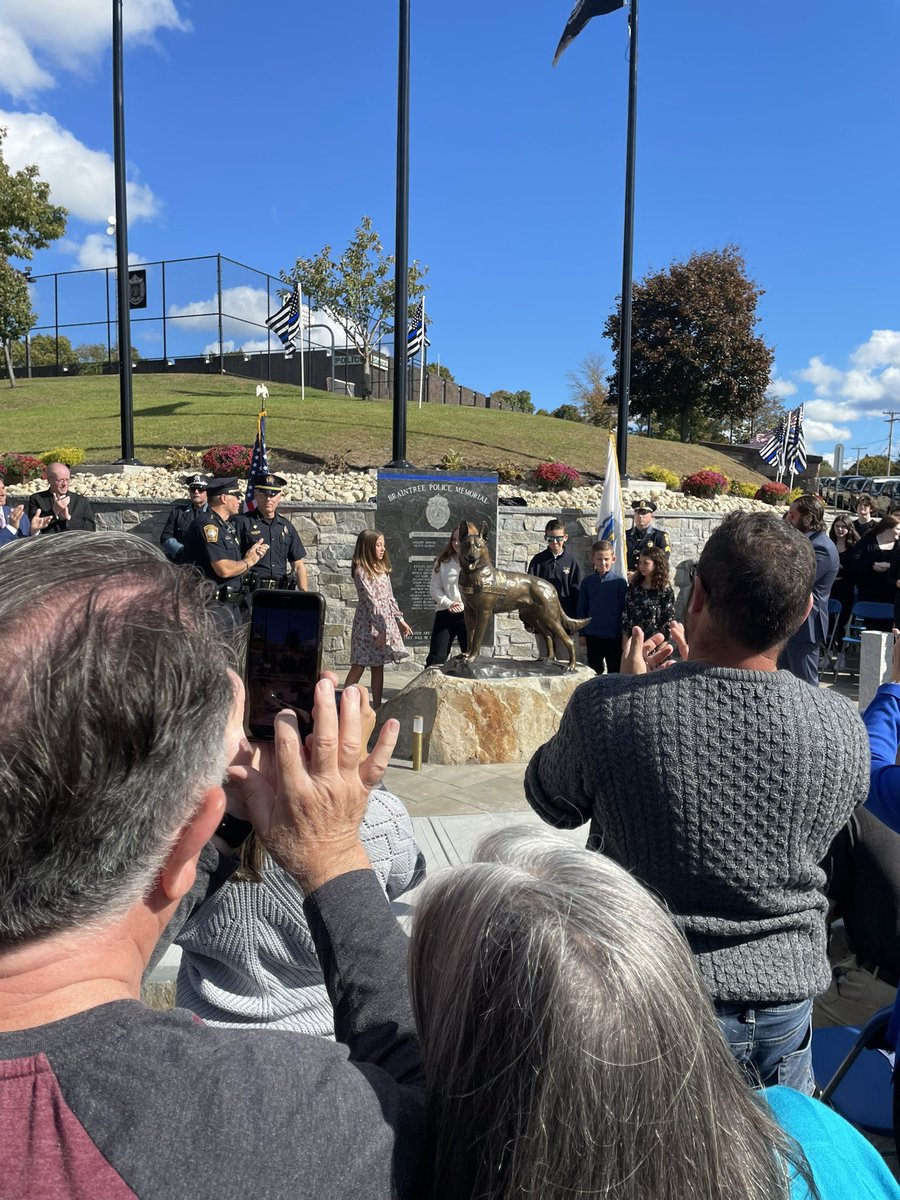 It was an honor for us to help with the #hardscape design for the Canine &amp; Police memorial in our hometown! Canine Kit was killed while jumping into the line of fire to protect his partner and fellow officers. He gave them time to react &amp; end the situation #police #thinblueline