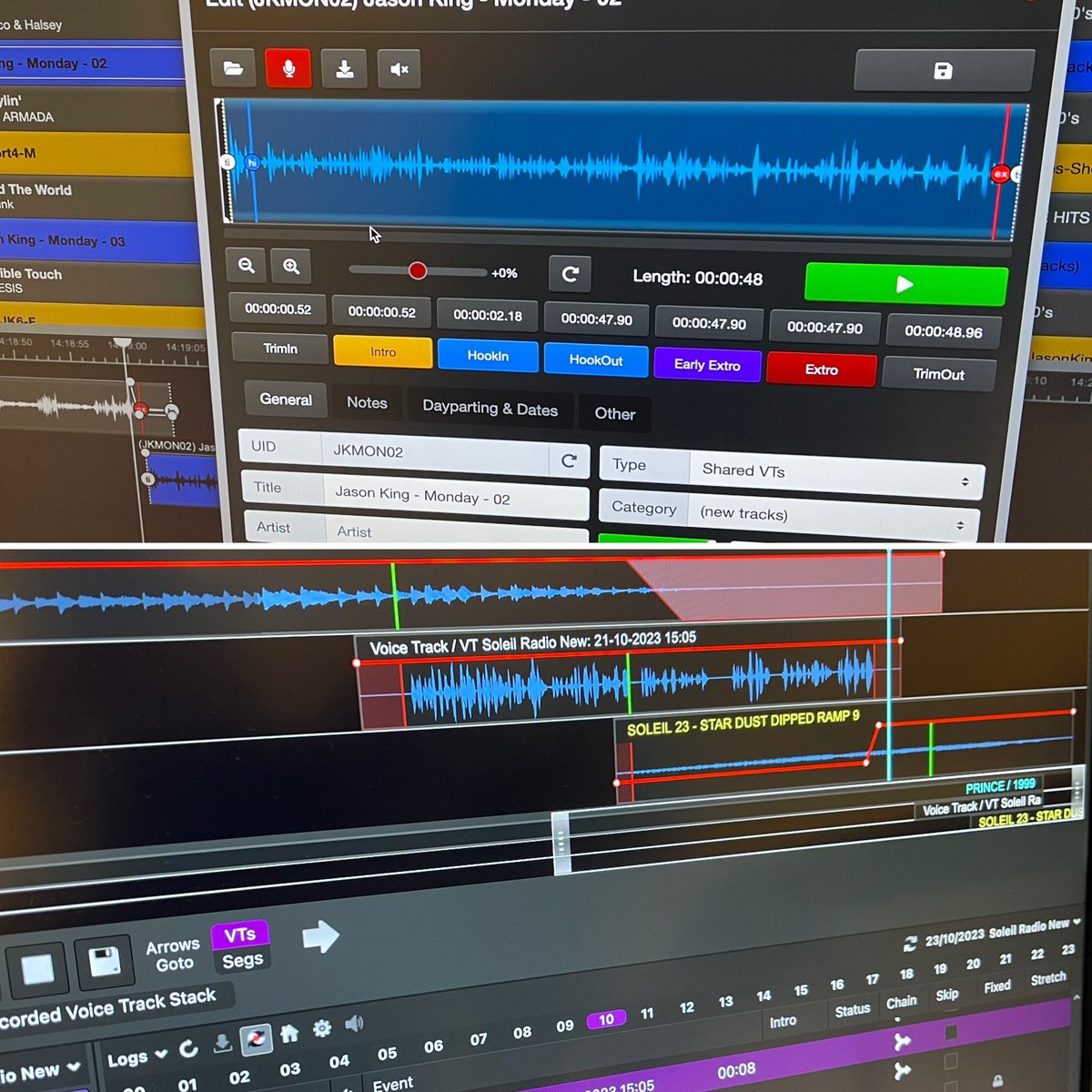 jasonantonyking's tweet photo. Awful day in Jersey, wet and very windy. Working from home this afternoon, multi tasking….. Zetta2GO and PlayoutOne up and running #homestudio #voicetrack https://t.co/5SQTgrAD73