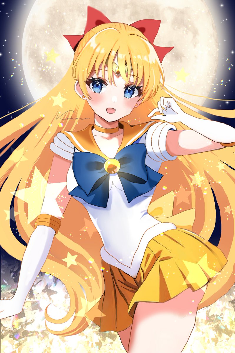 aino minako ,sailor venus 1girl solo skirt blonde hair sailor senshi uniform blue eyes bow  illustration images