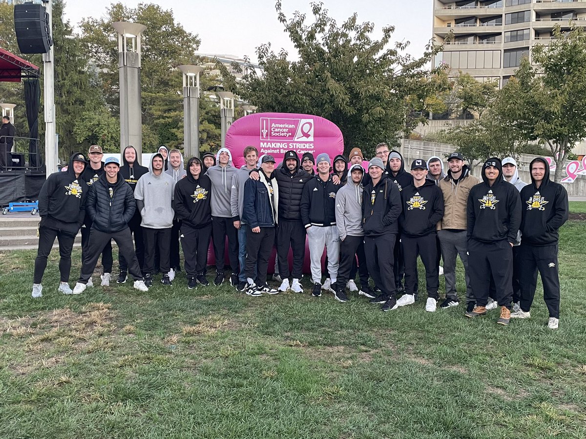 NKUNorseBSB's tweet photo. Norse Baseball helping out at the Making Strides Against Breast Cancer Walk this morning!! 💗

@NKUNorse | #NorseUp https://t.co/IkhKshhFmg