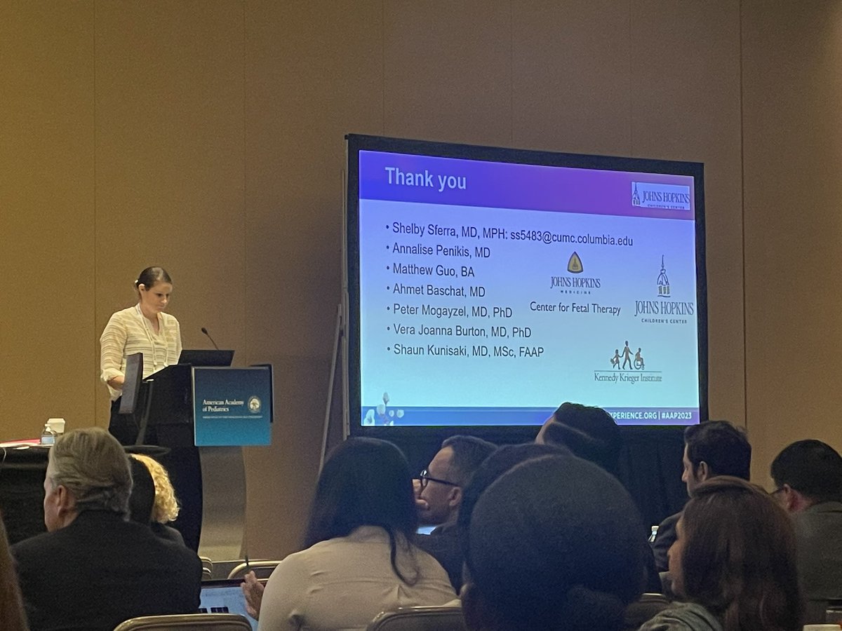 Great #AAP2023 talk on 2-yr neuro outcomes after FETO for CDH at @HopkinsKids @hopkinssurgery by surgical resident extraordinaire Dr. Shelby Sferra @ColumbiaSurgery