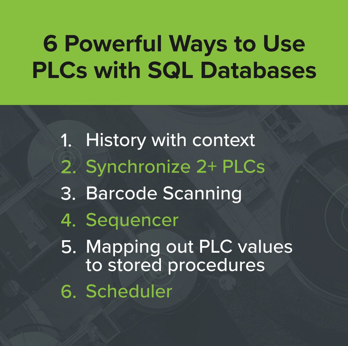 InductiveAuto's tweet photo. Explore these 6 ways to use PLCs with SQL databases, plus access 6 more at: https://t.co/wmmqlBVy72

#plc #scada #hmi #database #datacontrol #sql #mqtt #sqlbridge https://t.co/TJRapQoaYr