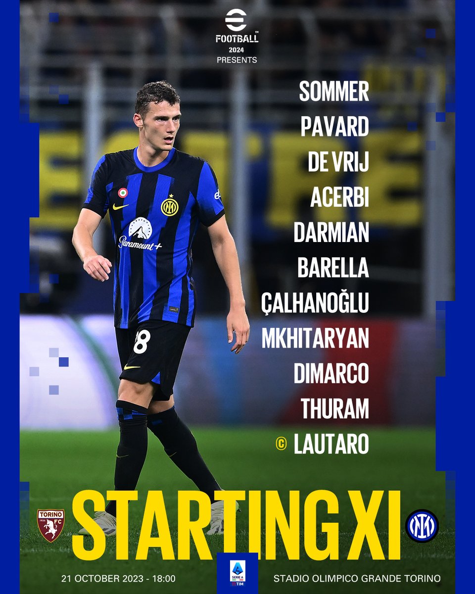 Inter_en's tweet photo. Your Nerazzurri side for #TorinoInter 📋

Powered by @play_eFootball
#ForzaInter https://t.co/O5r4KNB0o3