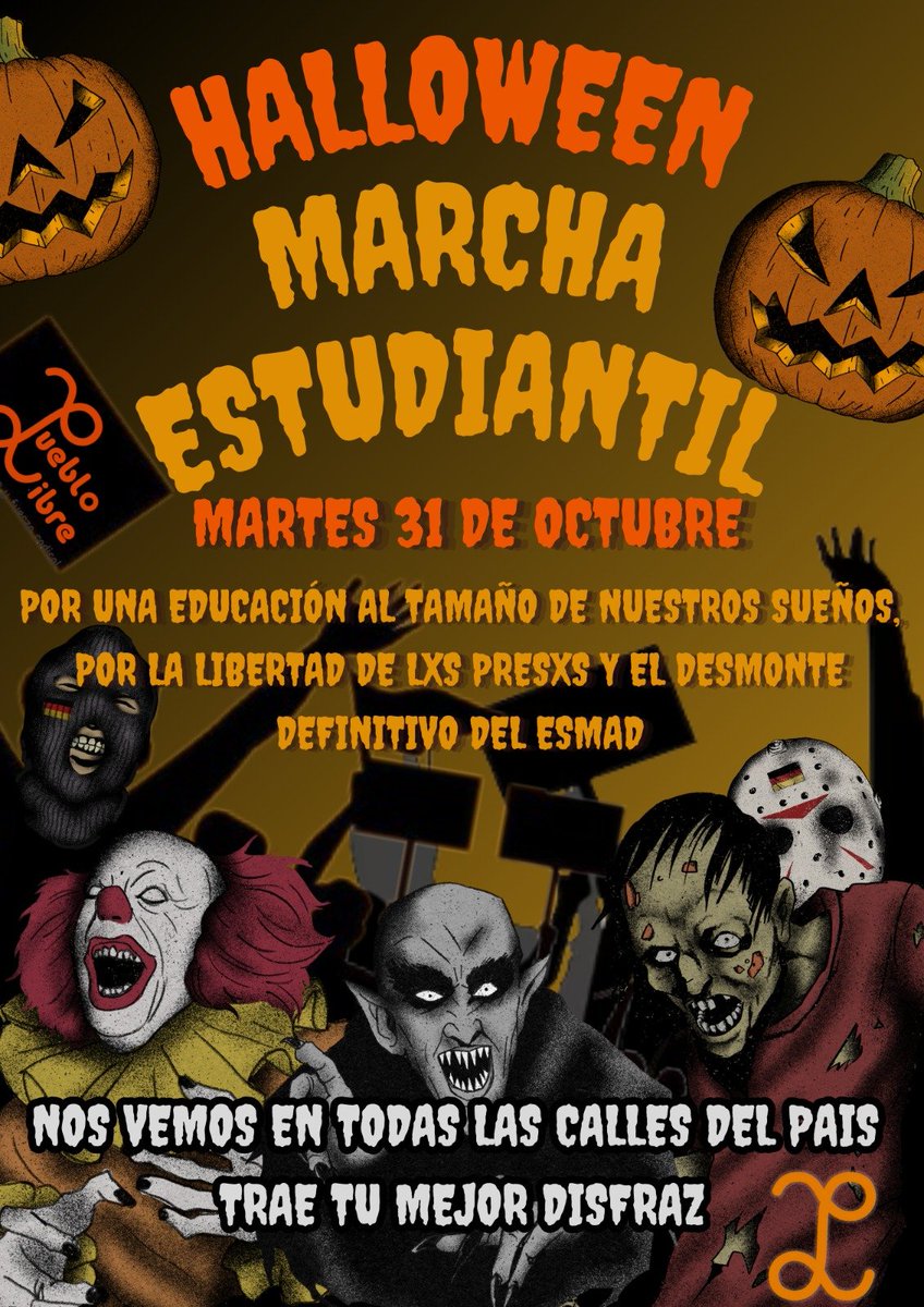 PuebloLibre_col's tweet photo. Los dulces son geniales, pero la educación de calidad es aún mejor. Este 31 de octubre, marchemos juntos por una educación del tamaño de nuestros sueños. 🍭📚 #HalloweenPorLaEducación #31octMarchaEstudiantil
#SomosPuebloLibre 🤍❤️🔥 https://t.co/rIZUeMkZ7P