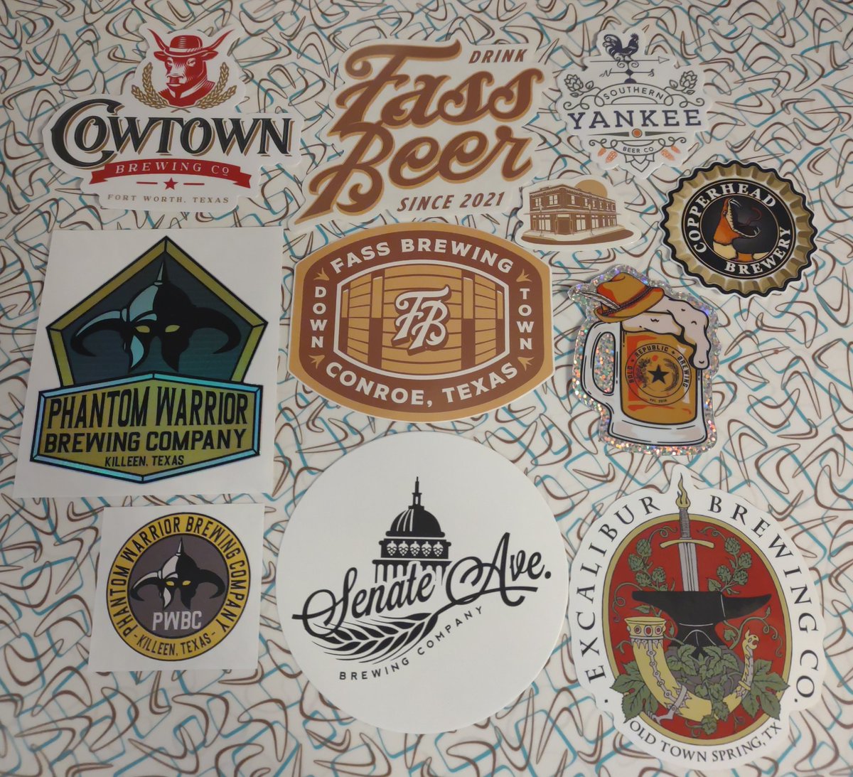 Sticker haul from Texas. Every taproom I visited had one available. #TexasBeer cheers! @1SickAssFool @ephoustonbill