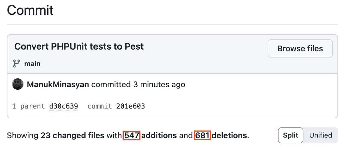 MinasyanManuk's tweet image. Making the switch from PHPUnit to @pestphp has been a game-changer! 😱 Already trimmed down 134 lines of code, and my tests are shining with efficiency and cleanliness.

Massive kudos to @enunomaduro for inspiring me to write more tests. 🙌 

#PestPHP #CodeSavings