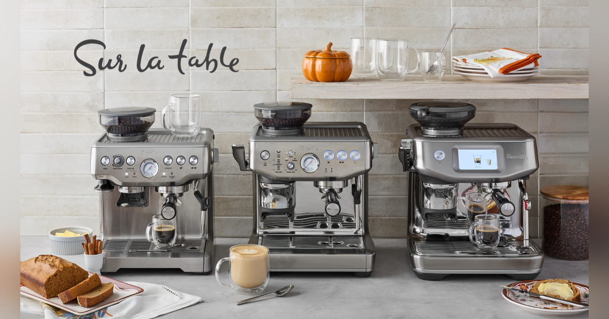 Upgrade your brew system for barista-quality coffee at home with the innovative Barista series from Breville -- now up to $300 off at Sur La Table.