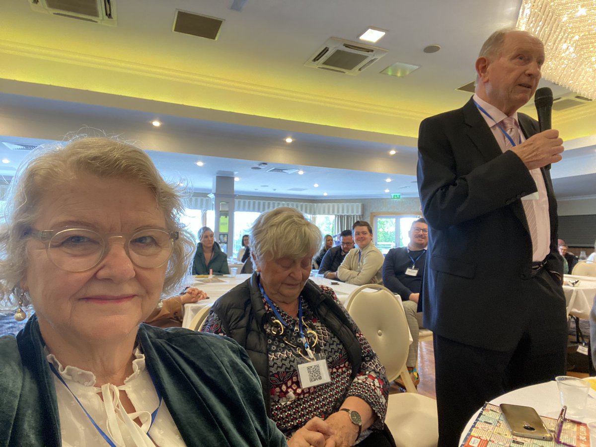 YIMBoyle's tweet photo. .@allianceparty founding member Jim Hendron speaking at #APForum23 Alliance Autumn Forum in #Enniskillen
along with former Councillor & MLA Maire Hendron. https://t.co/yjj8GmiYrM
