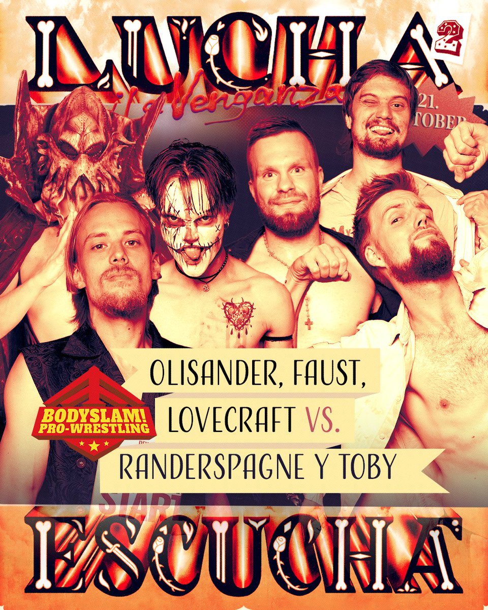 TONIGHT in Albertslund

• WRESTLING • CONCERT •
+ Food Truck • Sword Swallowing • DJ

Don't miss out!

📅 October 21
📍 Forbrændingen, #Albertslund
🎟️ bit.ly/luchaescucha2