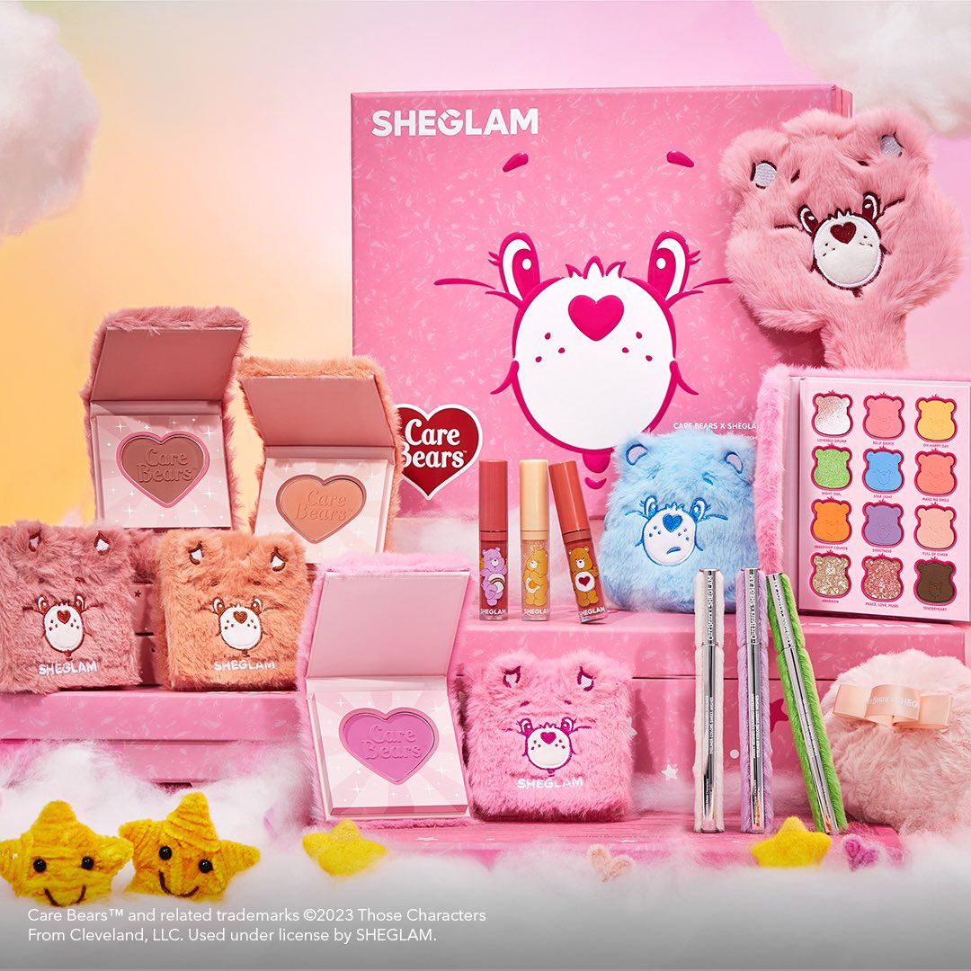 Introducing the @sheglamofficial x #CareBears makeup collection! From eyeshadows to blushes to vibrant colored eyeliners, this collection has everything you need to create a colorful makeup look inspired by your favorite huggable Bears. Available now at sheglam.com/collections/ca…!
