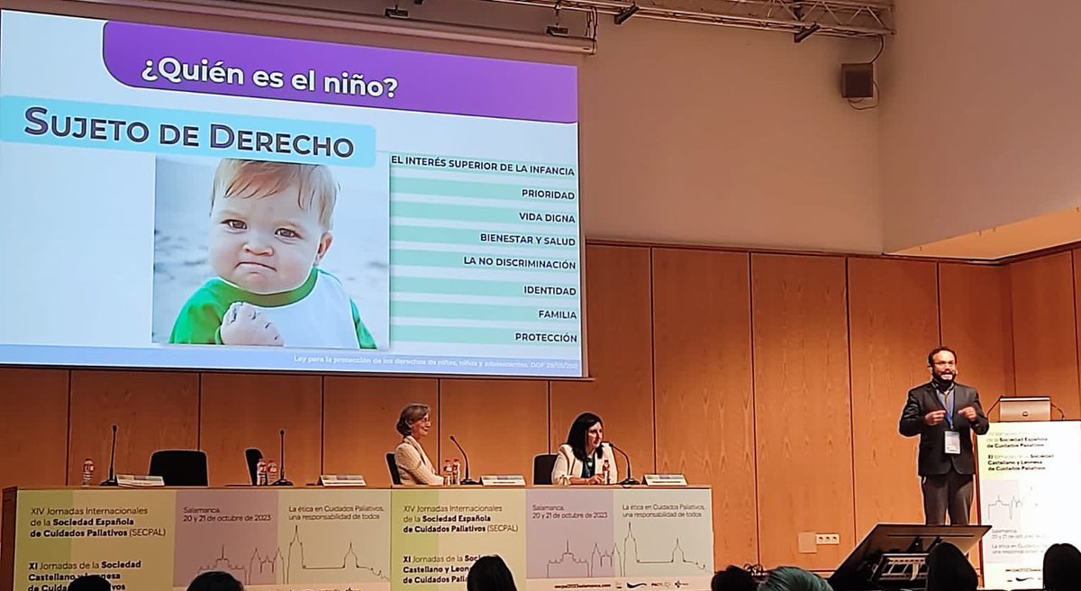 jorgeramos_gro's tweet photo. El reto de de la planificación avanzada de la atención como escenario ético para la toma de decisiones centradas en el niñ@ enfermo y su familia en la búsqueda del bien superior. Un honor participar en las Jornadas @secpal_ mesa de  #PaliaPed en #Salamanca #HatsOn4PC #compassion https://t.co/Kq5lyCuJDT