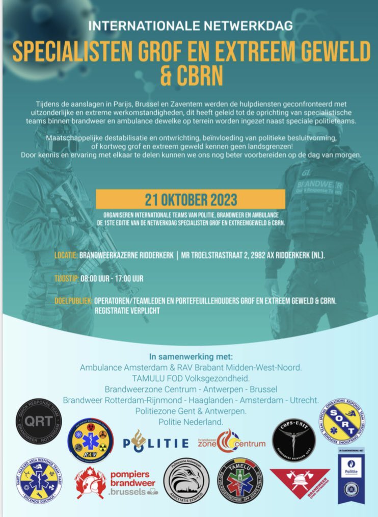 Vandaag ondergedompeld in de voorbereiding op grof en extreem geweld in Nederland en België. Leerzame dag met o.a. Tamelu uit België, SORT team van @AmbuAmsterdam en IRT van <a href="/RAVBrabantMWN/">RAV Brabant MWN</a>.