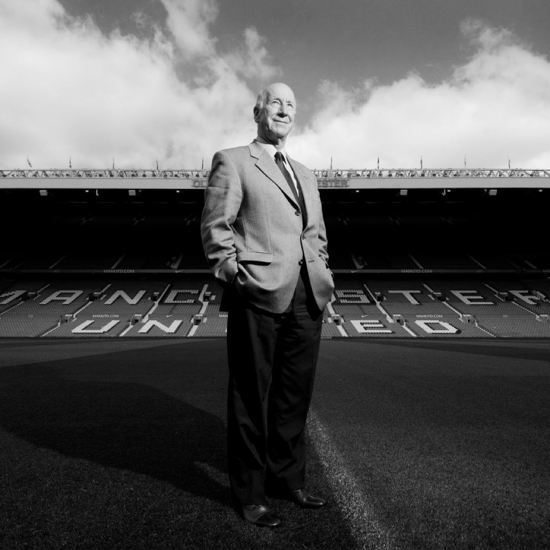 TheFergusonWay's tweet photo. Completely devastated and heartbroken by the news that Sir Bobby Charlton has passed away this morning.

My heartfelt condolences to the family and friends. To witness the tragic events of 1958, losing some of his friends and to then come back to football and spearhead Manchester United to the European Cup in 1968. Oh man, Legends don’t come bigger than this man.

Rest in peace, Sir Bobby Charlton. ❤️