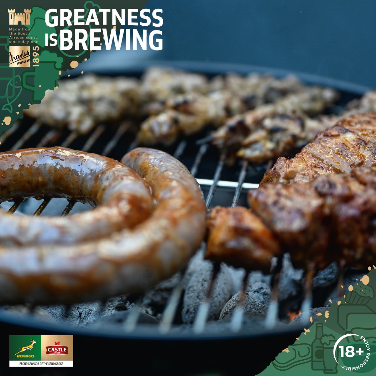 CastleLagerSA's tweet photo. Braai Time is Castle Time! 🤝 Quote with 🔥 using #GreatnessIsBrewing if you're lighting a fire today, and you could win a Castle Lager Gas Braai! 😀 #RWC2023 https://t.co/Nuy5p2jH5i