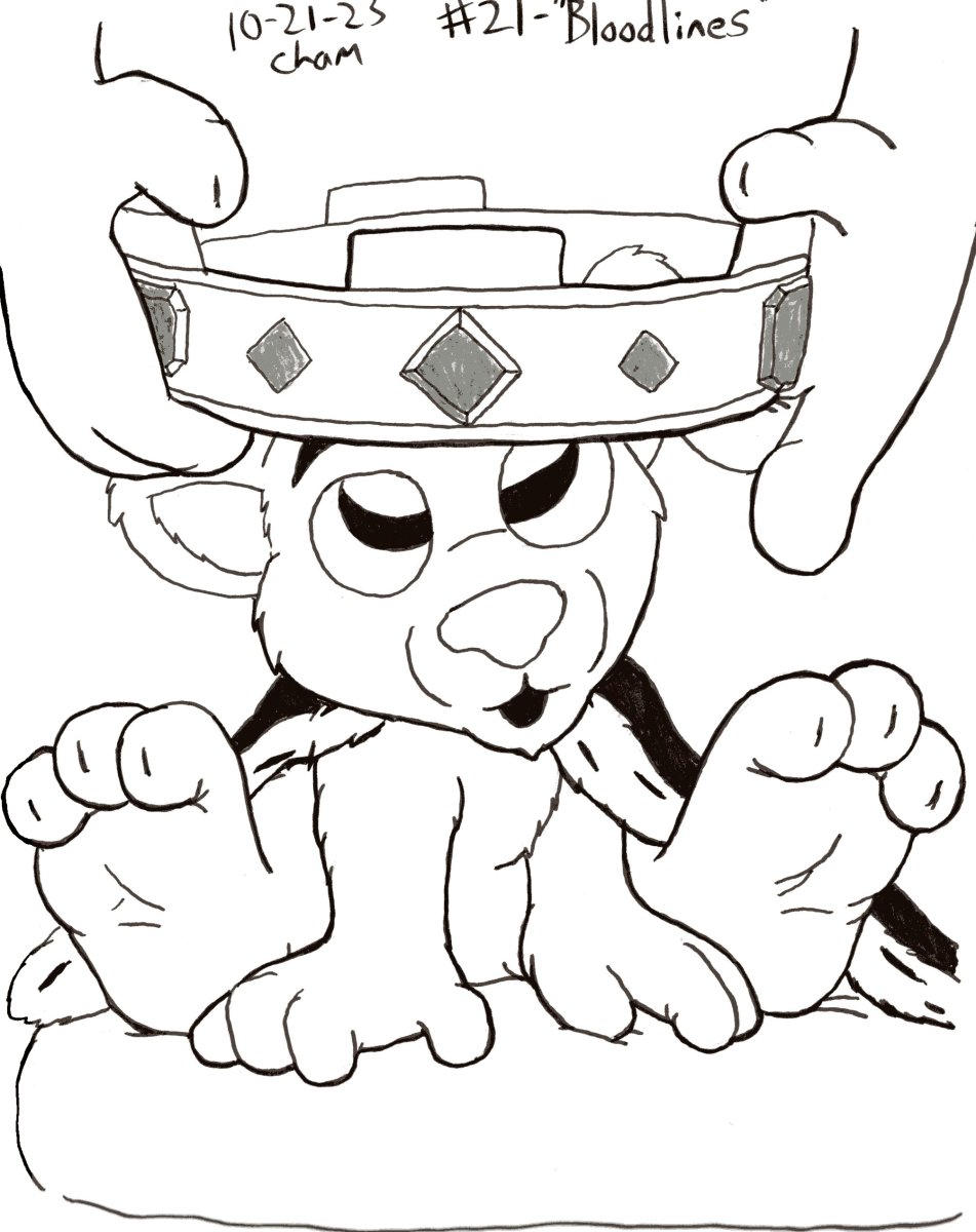 #Inktober Day 21 - Bloodlines

"One day, my son, all of this shall be yours."
This is what happens when I watch Robin Hood before bed...
#art #furryart