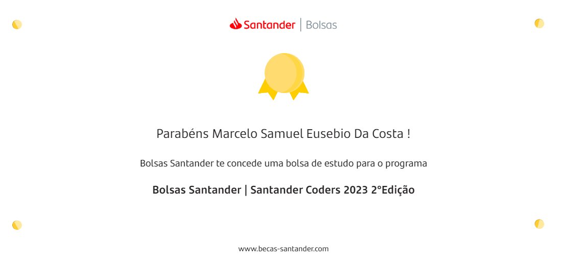 Ganhei mais uma bolsa para o Bootcamp do Santander!! 🚀
app.becas-santander.com/pt-BR/applicat…