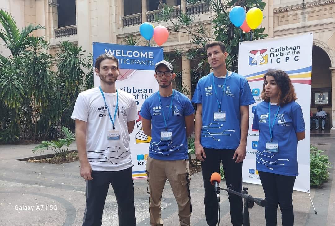 universidad_uci's tweet image. Nuestra tropa del #icpc2023 #caribbeanfinals en @UdeLaHabana, tuvo diversas actividades en las recientes jornadas.
👉Conocieron el escenario en el que rivalizarán #Hoy
👉Recibieron la conferencia Dr. Alfredo Somoza Moreno, figura cimera en la historia del ICPC. #SomosUCI #ICPC