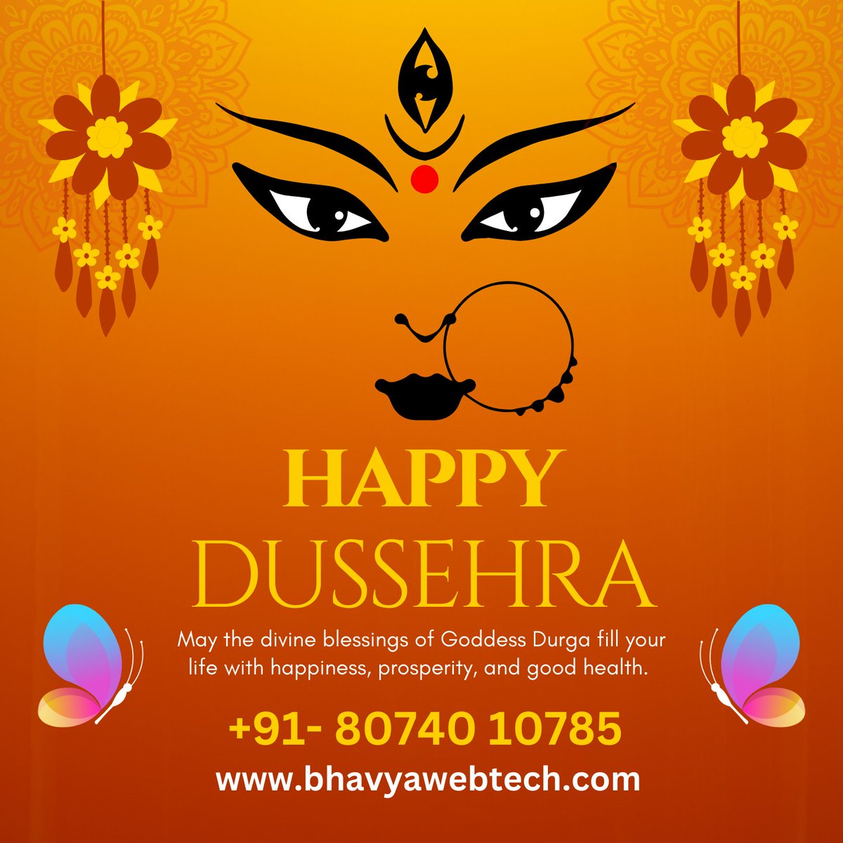 bhavyawebtech's tweet photo. Happy Dussehra!
May the divine blessings of Goddess Durga fill your life with happiness, prosperity, and good health. https://t.co/DaWX70bucT