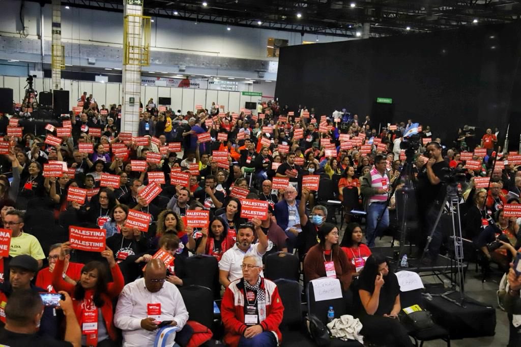 sumayaawad's tweet image. CUT, Brazil’s largest trade union federation representing over 7.4 million workers, just passed a resolution committing unwavering support with Palestinians.