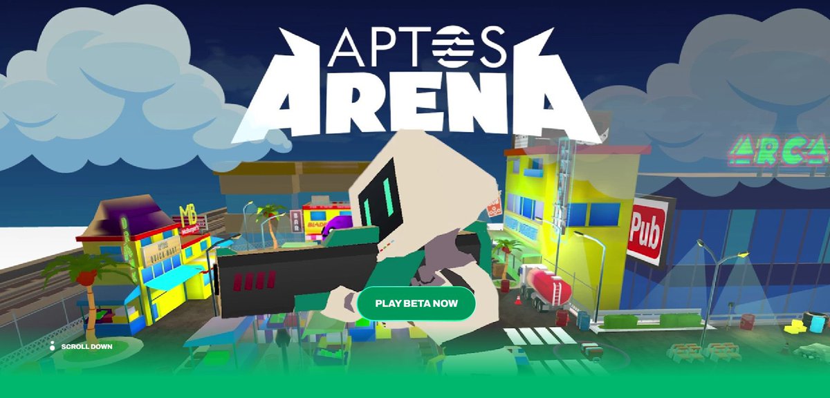 #aptosarena 这个枪战小游戏还有那么点意思，但还有好多需要改进的地方，平面视角视野不是很好，各种走位跳跃没那么丝滑 #aptos $apt