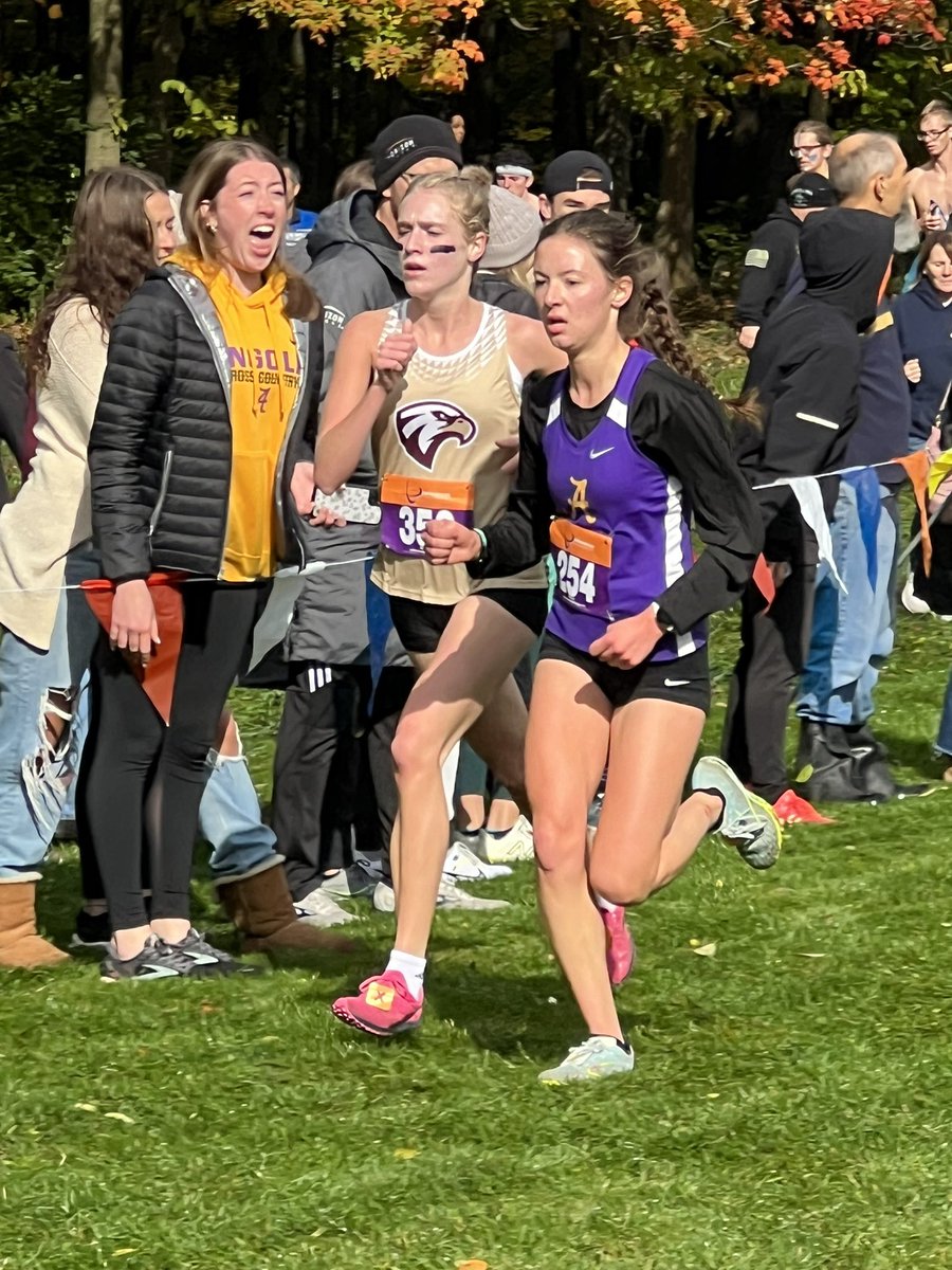 AHSNation's tweet photo. @AngolaXCountry girls did a wonderful job today and had a great cheering section.  👏 #APride https://t.co/3waVsW9msM
