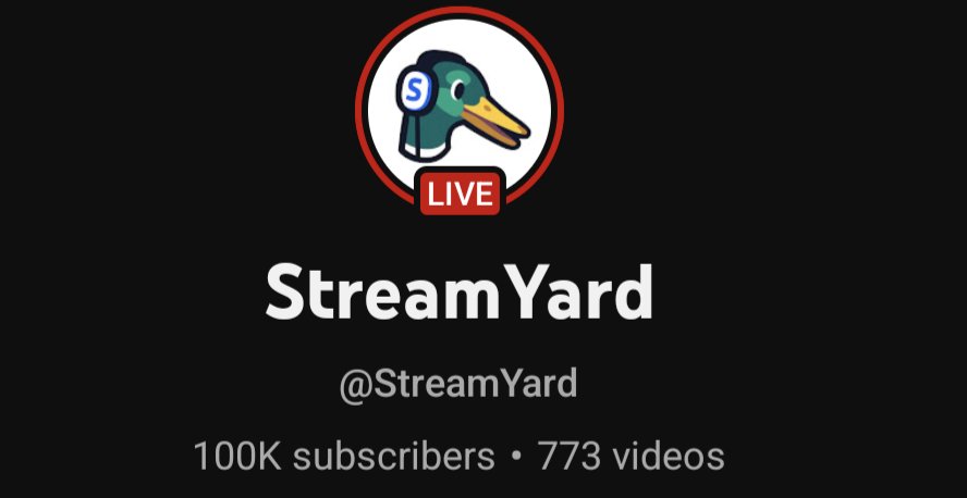 MAJOR congrats to the entire team at @streamyardapp for hitting 100K subscribers on YouTube!!!!! They have been the premier Live Streaming service in the game for years now!!! 🔥🔥🔥🔥🔥