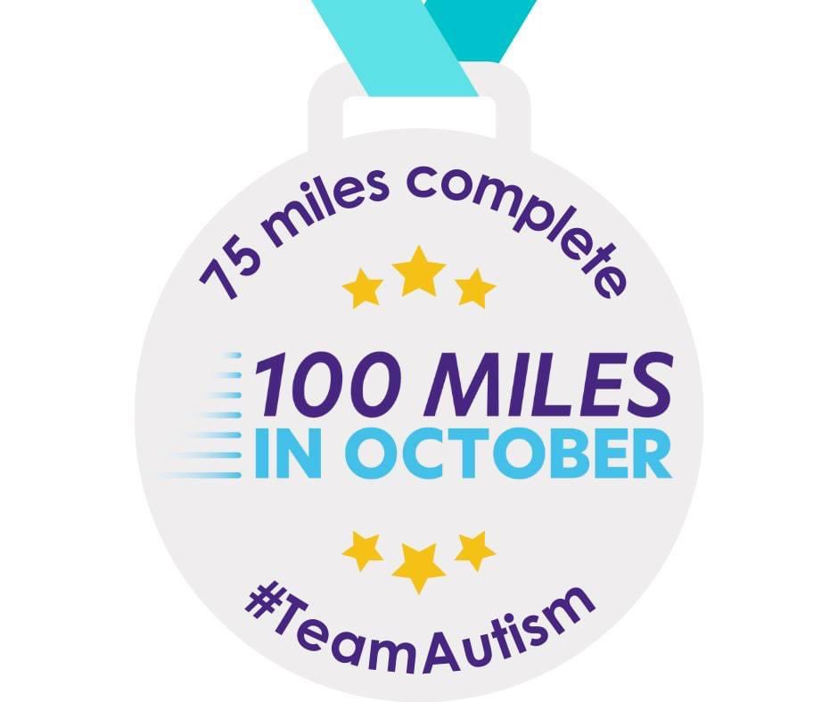 amyb181's tweet photo. Hurrah…today’s miles have taken me over the 75 mile mark, it feels like the end is in sight.
Which is a very good thing, because my legs don’t feel like mine anymore 😂.
10 days to go until the Halloween 🎃 finale with Tombo.
#100milesforautism
https://t.co/AUOkV82Q2K
@Autism https://t.co/Ud5AaNODED