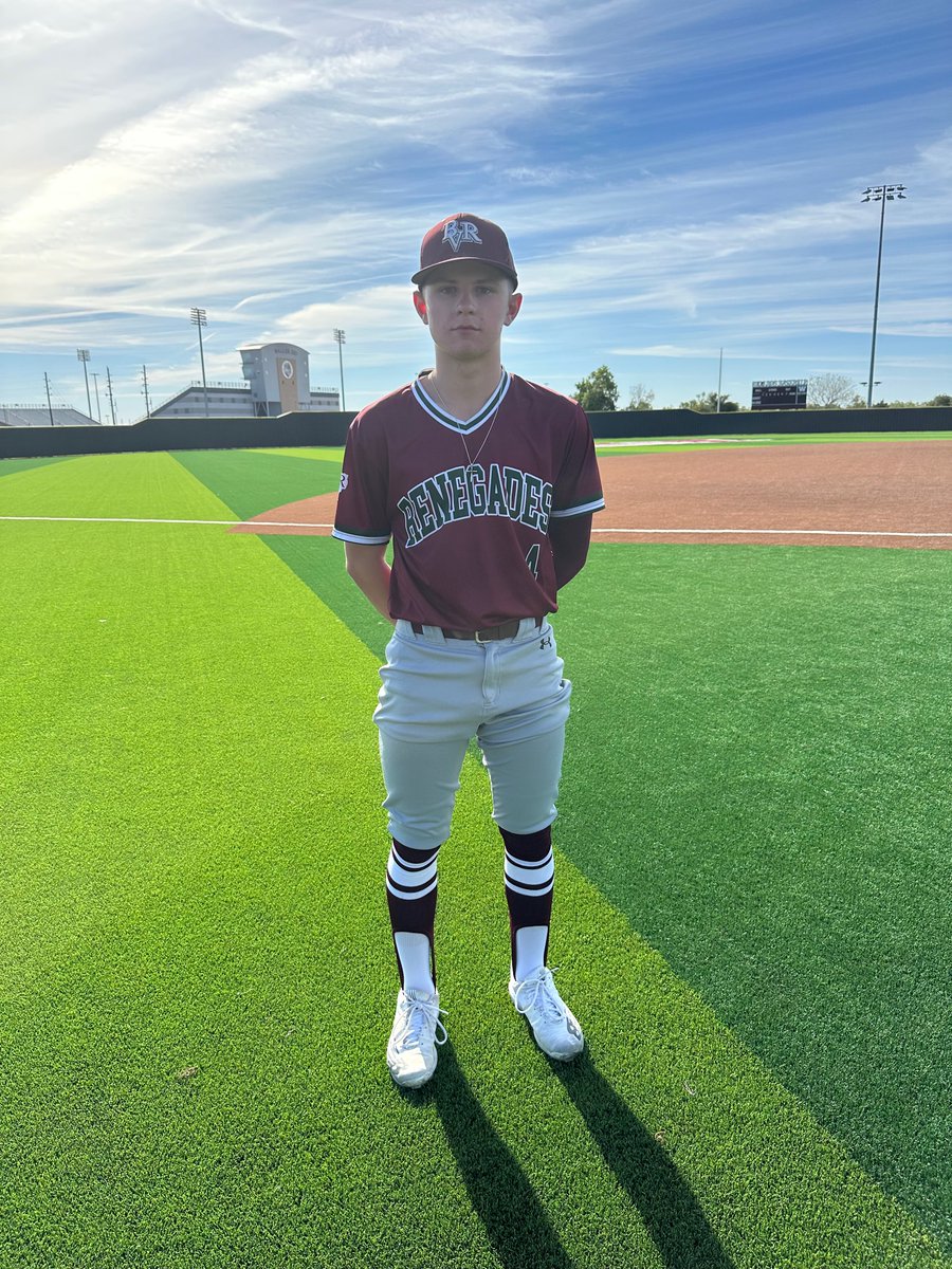 FiveToolTexas's tweet image. F: @BVRenegades 16 Maroon 9, C2 Baseball 2026 1
PoG: @witt_kade0317 5 IP, 6K, ER | 1-2, 2B, R, BB