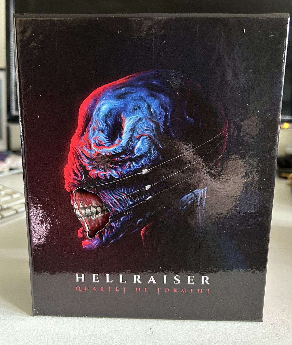 HellraiserCast's tweet photo. Very excited to receive our limited #Chatterer edition of the new 4K Quartet of Torment box set from @ArrowFilmsVideo. Can’t wait to dive into the new special features (Bloodline Workprint anyone?) and Ages of Desire book by @philandsarah. Time to play … #Hellraiser #horror https://t.co/GOq5qcVwcy
