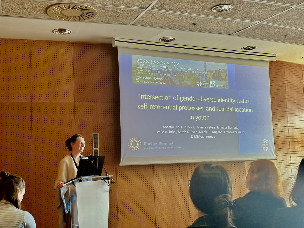 <a href="/Akudinova_psyc/">Anastacia Kudinova, PhD</a> <a href="/SuicideSummit/">International Summit on Suicide Research</a> <a href="/afspnational/">American Foundation for Suicide Prevention</a> <a href="/jrpeters/">Jess Peters, PhD 🌈</a> <a href="/LeslieBrickPhD/">Leslie Brick</a> <a href="/NicoleNugentPhD/">Nicole Nugent, PhD</a> @sarahkryan17 <a href="/MichaelArmeyPhD/">Michael Armey</a> <a href="/FrankieMaratos/">Professor Frances Maratos</a> @ahbettis <a href="/JHamiPhD/">Jessica Hamilton</a> <a href="/ATsypes/">Aliona Tsypes</a> Such a great talk, <a href="/Akudinova_psyc/">Anastacia Kudinova, PhD</a>! I was working my second job as the <a href="/CRISPatBrown/">CRISP Suicide Prevention Consortium @Brown</a> paparazza! 📸