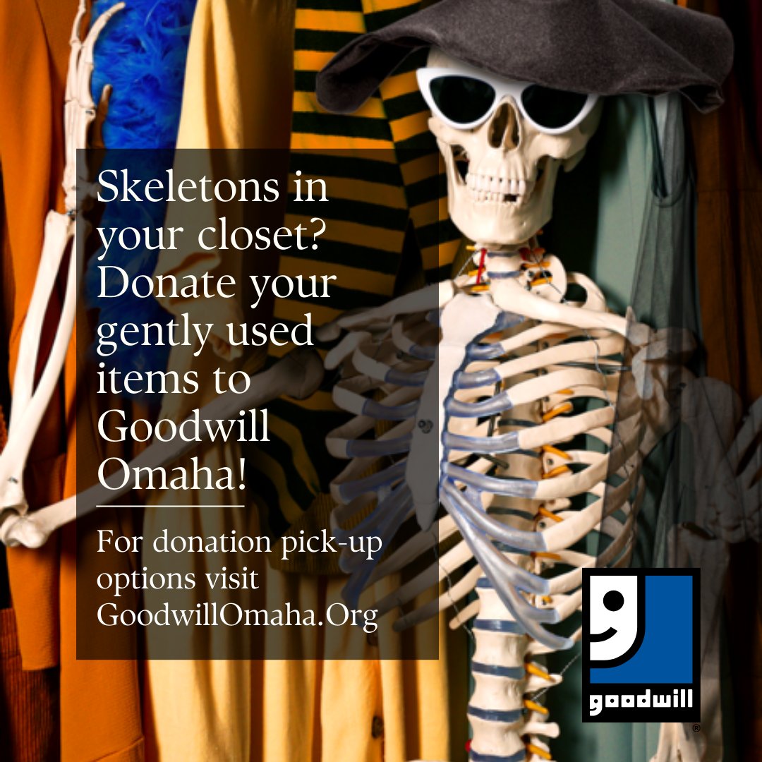 GoodwillOmaha's tweet image. Do a post-Halloween purge of the things you don’t need. Then, drop your donations at your local Goodwill Omaha. For donation pick-up options, visit GoodwillOmaha.Org #declutter, #decluttering, #declutterwithme, #donate, #goodwill