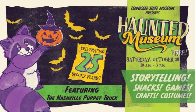 On Saturday, October 28, the Tennessee State Museum will celebrate its 25th annual Haunted Museum Storytelling Festival! Check out all the happenings! 👻 ⬇️ tnmuseum.org/calendar-of-ev…