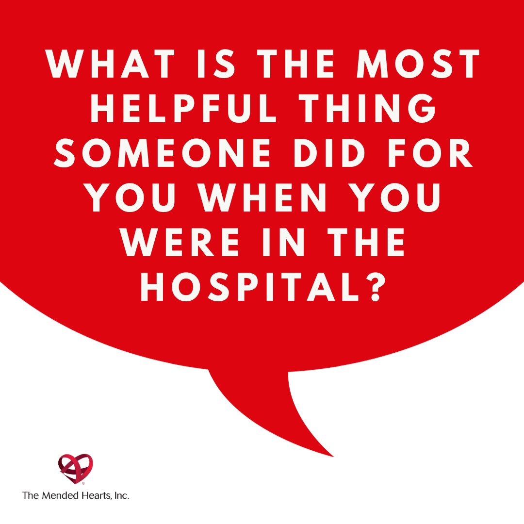 Let's talk 💬 Peer-to-peer support is at the heart of what we do because we believe connecting with others who have experienced something similar is essential along your #HeartJourney. What is the most helpful thing someone did for you when you were in the hospital?