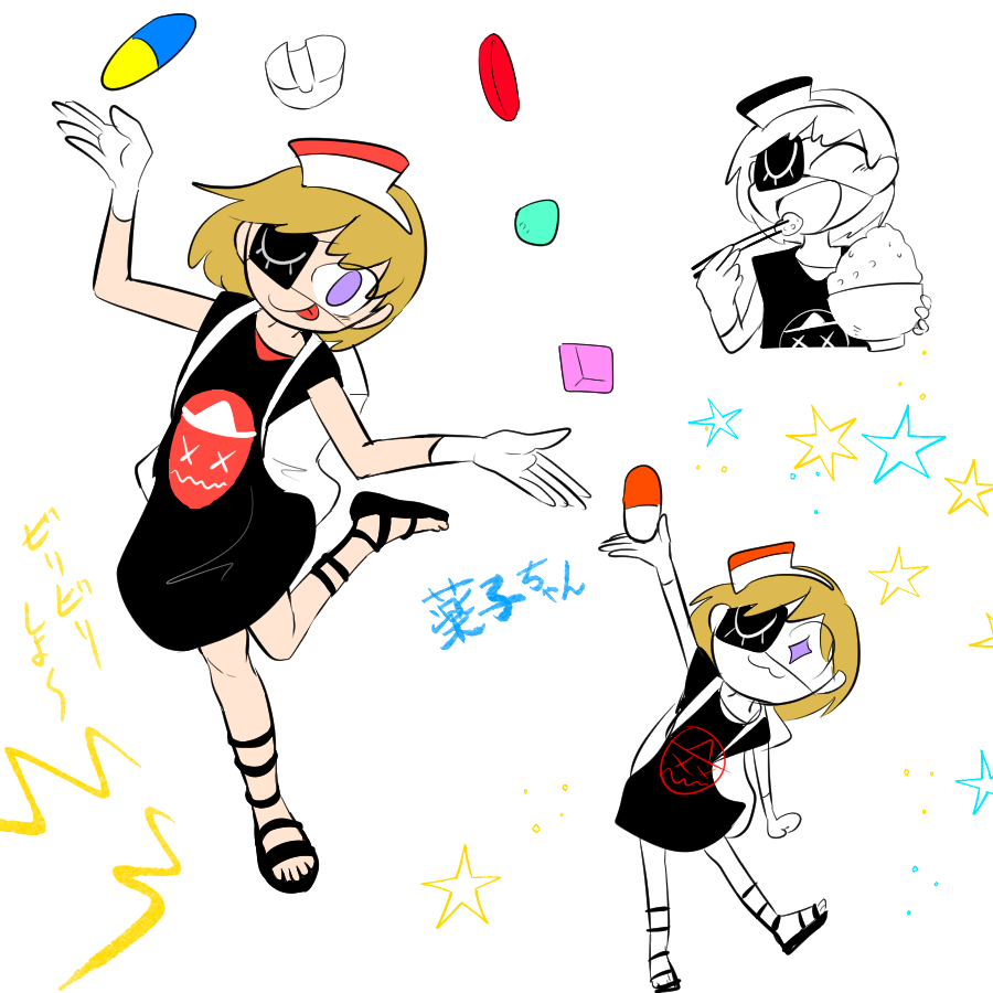 popn_art ポップン クニオシ、薬子ちゃん、リデル」|MFLのイラスト