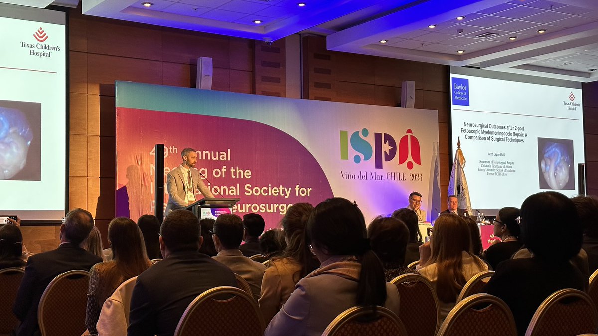 pedsNSGYatl's tweet photo. Weโve been busy gathering, sharing, and learning with #neurosurgeons from all over the world! Hereโs a shot of our very own Dr. Lepard presenting at the 49th Annual @ISPNeurosurgery Meeting in Chile last week ๐จ๐ฑ๐ง #pediatric #neurosurgery #ispa2023 https://t.co/jvFb1sJHqO