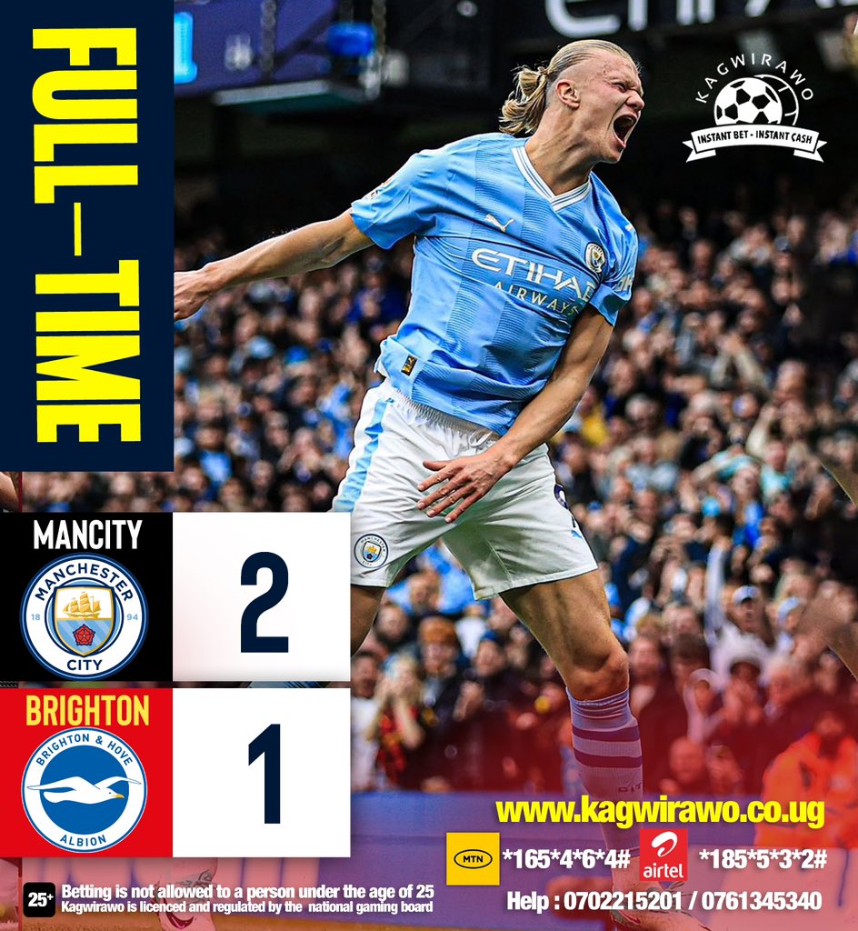 City hit 2 past Brighton #KagwirawoUpdates | #MCIBHA