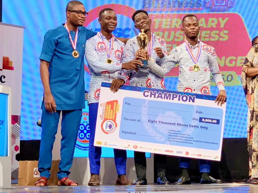 Congratulations to UEW Business School for emerging Winners at the grand finale of the Tertiary Business Sense Challenge, Version 5.0. The showdown is complete! 🏆🎖️🎊🎉🎉🎉💐

#UEW
#educationforservice
#connectionsmatter
#graphicbusiness #TBSC #tbsc5