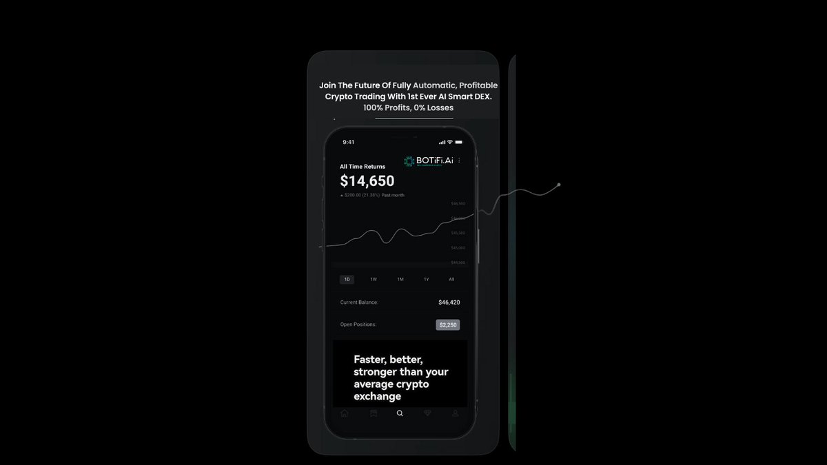 BoTiFi_Ai's tweet photo. 👋🏻Say Hello to the whole new way of #cryptotrading with the world's first #sSmart #DEX 

📊Trade, manage and generate profits effortlessly with the most innovative AI-powered & fully automatic decentralized #crypto #exchange on the go with https://t.co/e8qJq4MFy5

 ⚡️Don't let opportunities slip away - stay connected to the market and make or take informed decisions using our powerful data analysis tools. 

🏆Embrace the future of trading with #BOTiFiAi  in your pocket!

Join Presale, before it en⏰
Visit: https://t.co/vgI83hEsZP
Telegram: https://t.co/cw3RT8WnVT