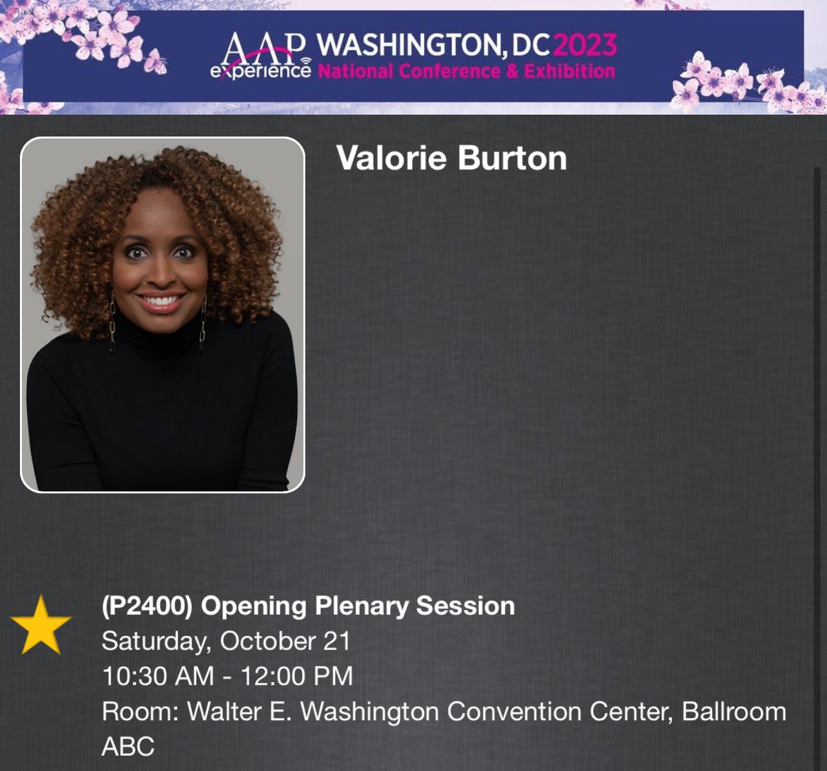 “What’s the opportunity in this challenge?… Put things into perspective. It’s not what happens, it’s how you process what happens… When you change your thought, you change your reaction.” - Valorie Burton, Plenary speaker @AmerAcadPeds #AAPNCE2023