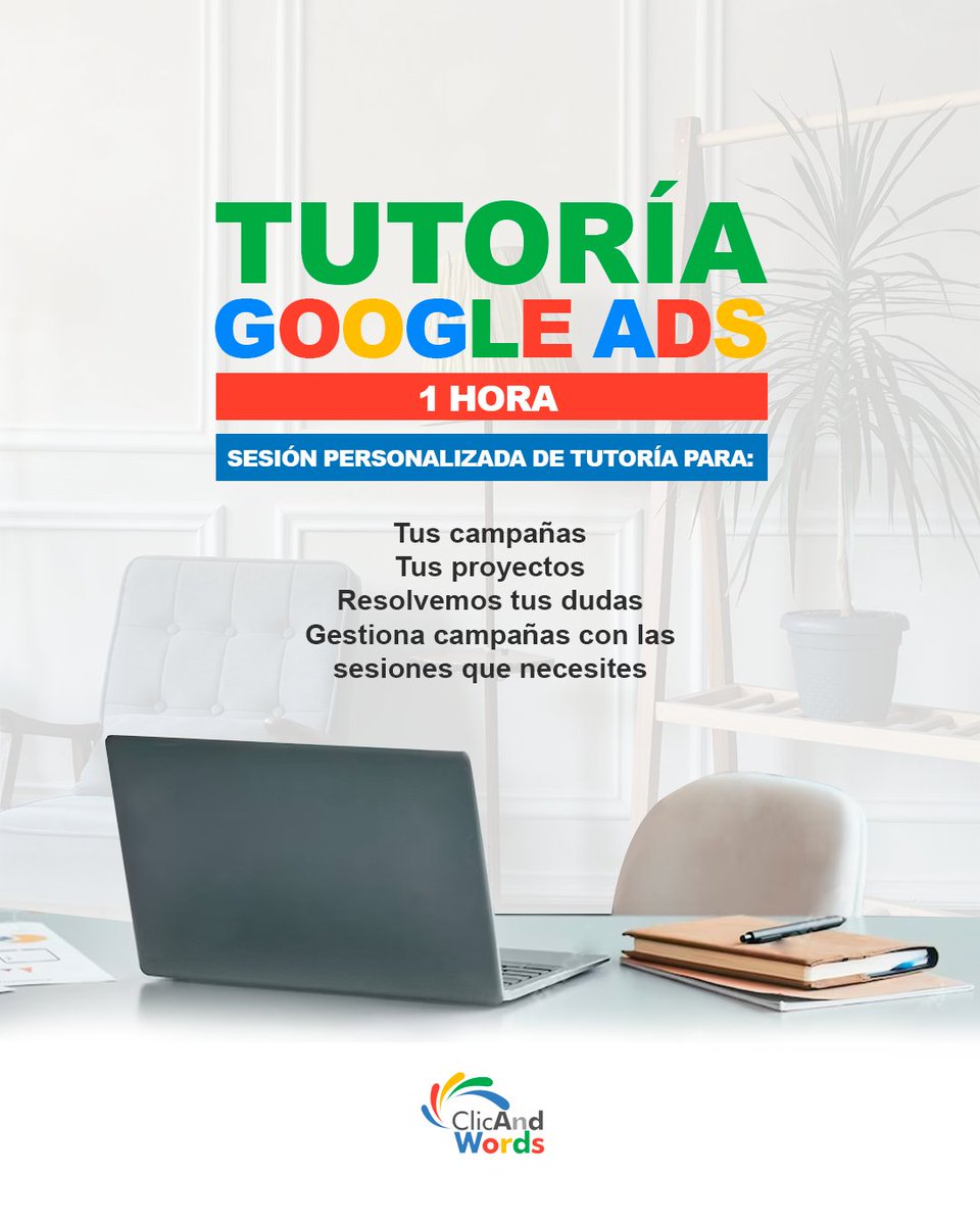ClicAndWordForm's tweet image. Realiza sesiones de tutoría personalizada de Google Ads ¡A tu ritmo! ⌚

Elige el número de sesiones que necesites

¡Siempre trabajamos contigo y para ti! 😎

¡Para más información mándanos un DM!

#publicidadengoogle #GoogleAdsManager #SEM #ROI #adwordsexpert