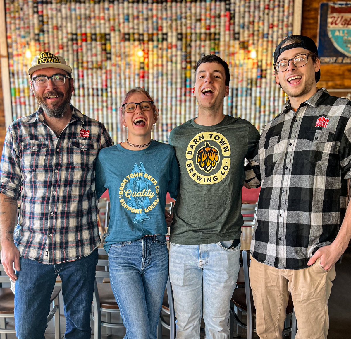 What better way to stay warm than with a Barn Town flannel or long sleeve shirt?! 

In order to make room for our new FLANNELS, our Hop &amp; Fish long-sleeve shirts are 25% off in store while supplies last! 

Check out our merch here: 
barntownbrewing.com/merch-store