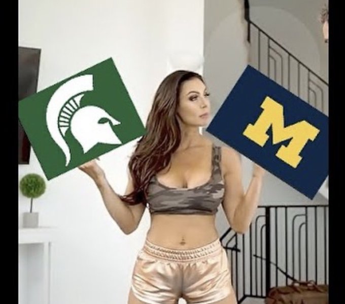 Who do u got ? #GoGreen #GoBlue 🏈 @UMichFootball @michiganstateu https://t.co/mKs7tdCHuX<a href="/tag/gogreen"class="tags">#GoGreen</a><a href="/tag/goblue"class="tags">#GoBlue</a><a class="tags" target="_blank" title="On Twitter" href="/?out=eyJ0eXAiOiJKV1QiLCJhbGciOiJIUzUxMiJ9.eyJpYXQiOjE3MTg2ODE0NDksImlzcyI6InR3cG9ybnN0YXJzLmNvbSIsIm5iZiI6MTcxODY4MTQ0OSwiZXhwIjoxNzUwMjE3NDQ5LCJyZWRpcmVjdF91cmwiOiJodHRwczovL3R3aXR0ZXIuY29tL1VNaWNoRm9vdGJhbGwifQ.HvSgFgh1NTgVmHvvPZHpWJXLLM5Sqfw5PYhWL1V_0GYTSEmVLnP0BclkEj5yMkajvoZbI-rtARndwi7JPX_EKQ">@UMichFootball</a>