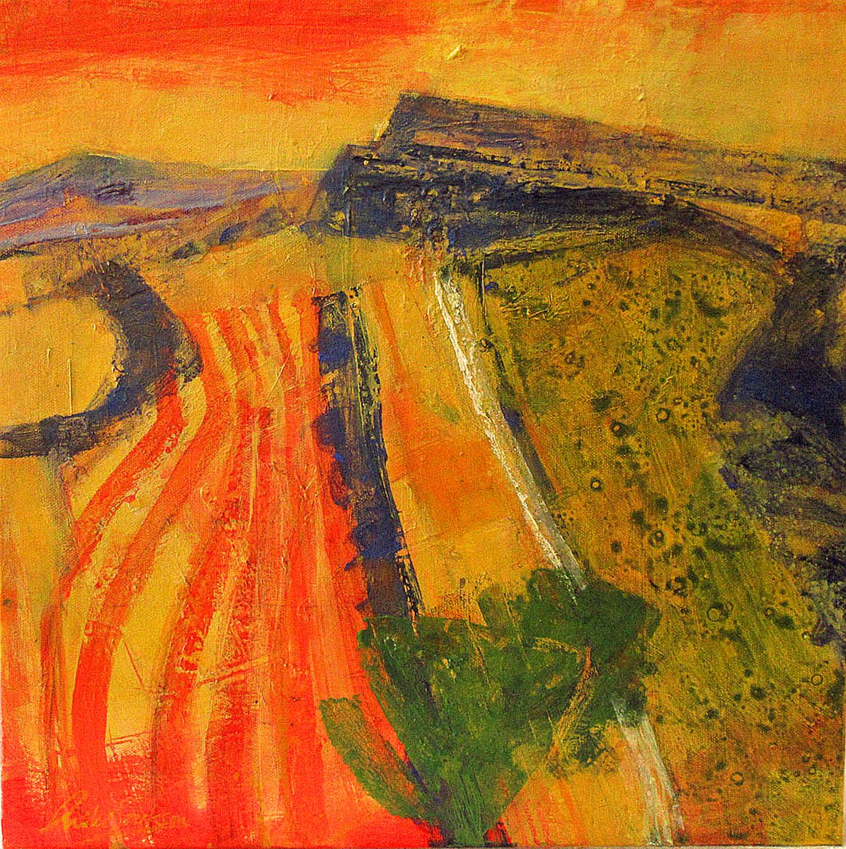ArtMikeJackson's tweet photo. Looking back and forward to the warmth of summer....

#abstractpainting #landscape #dorsetcoast https://t.co/qH2uaUC8UT