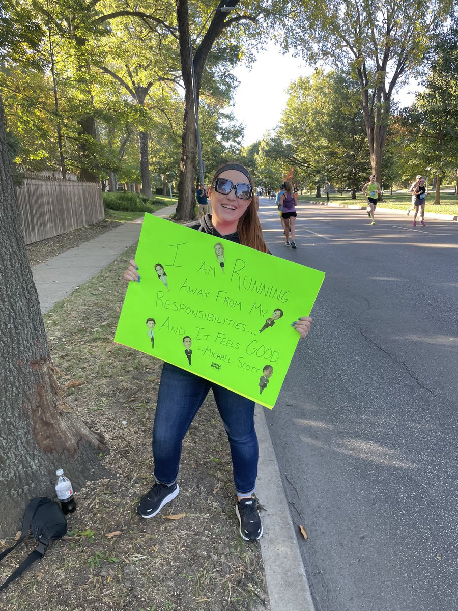 Always loved funny signs when I ran races - so today I made signs with <a href="/KristinCrowley1/">Kristin Crowley</a> to cheer on the Kansas City Marathon! #KansasCity <a href="/tkelce/">Travis Kelce</a> <a href="/newheightshow/">New Heights</a>