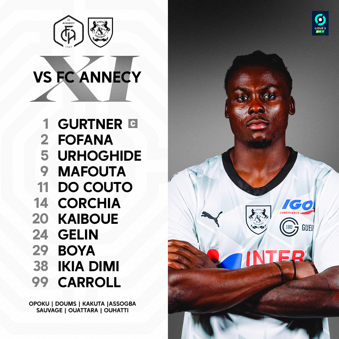 Amiens SC (@amienssc) on Twitter photo ⌛️À 30 minutes du coup d’envoi de la rencontre, découvrez le onze titulaire concocté par Omar Daf ! #TeamASC 👊 ⌛️À 30 minutes du coup d’envoi de la rencontre, découvrez le onze titulaire concocté par Omar Daf ! #TeamASC 👊
