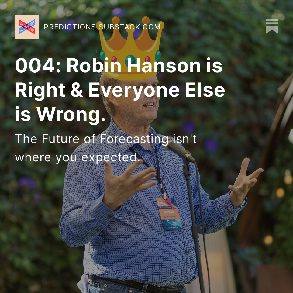GeovaneVideo's tweet photo. 🆕 What if @robinhanson is right and everyone else is wrong about the future of prediction markets?
➡️ https://t.co/iCxggBt05M https://t.co/PPT20iOecf