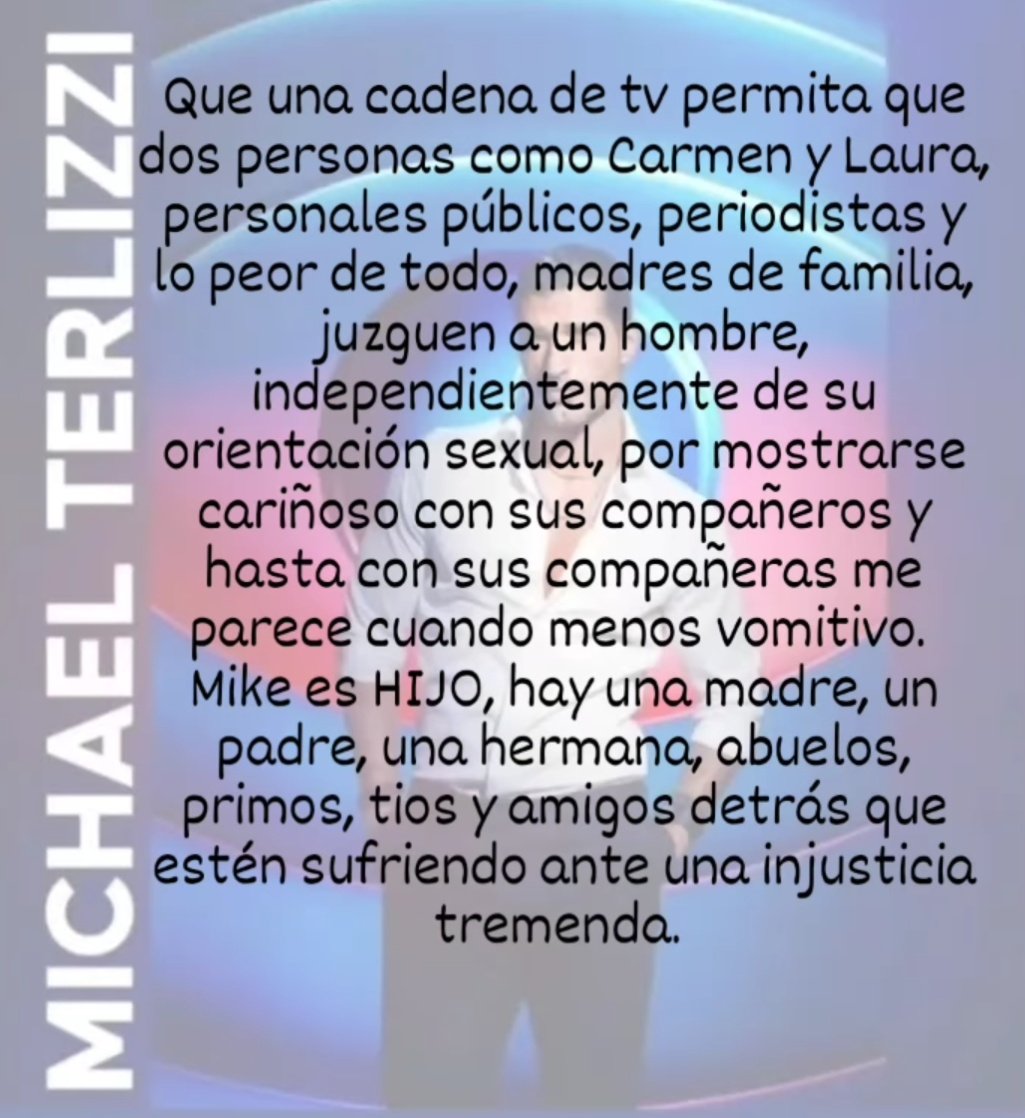 Corelia_2013's tweet image. Tenia que subirlo porque tiene toda la razon esta chica y a quien no piense asi(siglo XXI no otras y libertades de todo y no esconderse por ser a o b porque esta permitido y todo tipo de mentalidades) no le llega el agua al tanque
Historias de @cfespaamichael1 #GHVIP210